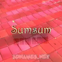 sumsum in Red Tiles style - 3D name wallpaper
