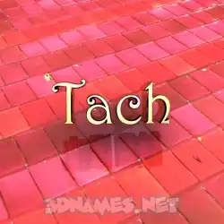 tach in Red Tiles style - 3D name wallpaper