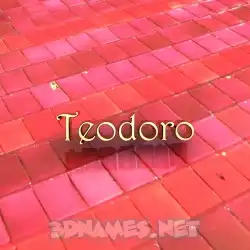 teodoro in Red Tiles style - 3D name wallpaper