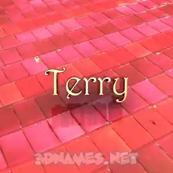 terry in Red Tiles style - 3D name wallpaper