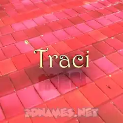 traci in Red Tiles style - 3D name wallpaper