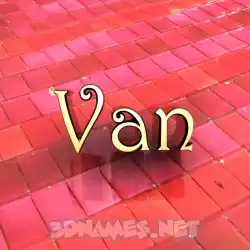 van in Red Tiles style - 3D name wallpaper