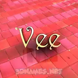 vee in Red Tiles style - 3D name wallpaper
