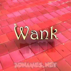 wank in Red Tiles style - 3D name wallpaper
