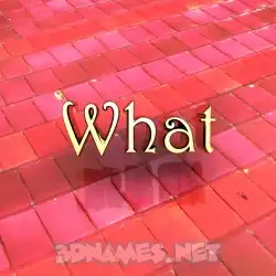 what in Red Tiles style - 3D name wallpaper