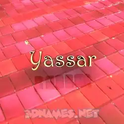 yassar in Red Tiles style - 3D name wallpaper