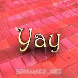 yay in Red Tiles style - 3D name wallpaper
