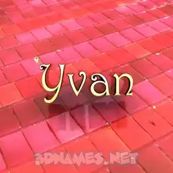 yvan in Red Tiles style - 3D name wallpaper