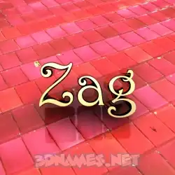 zag in Red Tiles style - 3D name wallpaper