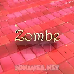 zombe in Red Tiles style - 3D name wallpaper