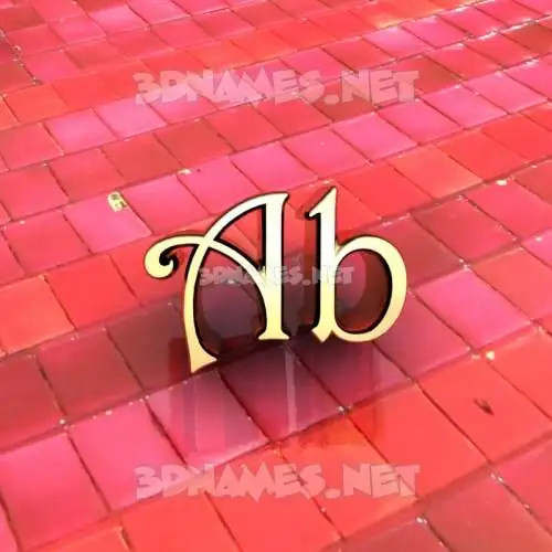 ab in Red Tiles style - 3D name wallpaper