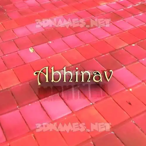 abhinav in Red Tiles style - 3D name wallpaper