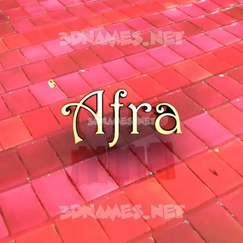 afra in Red Tiles style - 3D name wallpaper