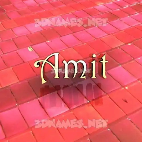 amit in Red Tiles style - 3D name wallpaper