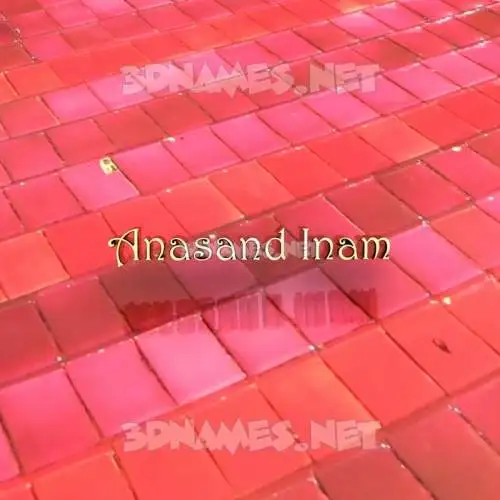 anasand inam in Red Tiles style - 3D name wallpaper
