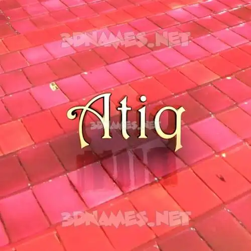 atiq in Red Tiles style - 3D name wallpaper