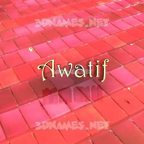 awatif in Red Tiles style - 3D name wallpaper