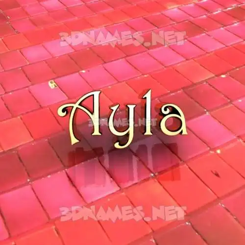 ayla in Red Tiles style - 3D name wallpaper