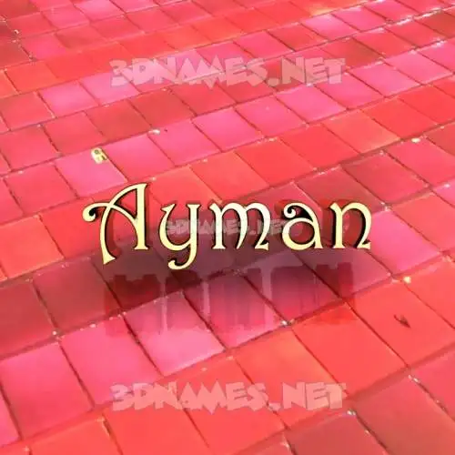ayman in Red Tiles style - 3D name wallpaper