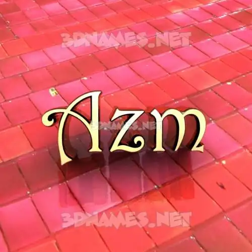 azm in Red Tiles style - 3D name wallpaper