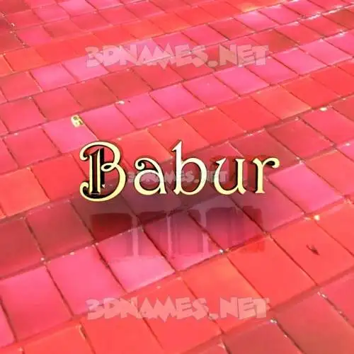 babur in Red Tiles style - 3D name wallpaper