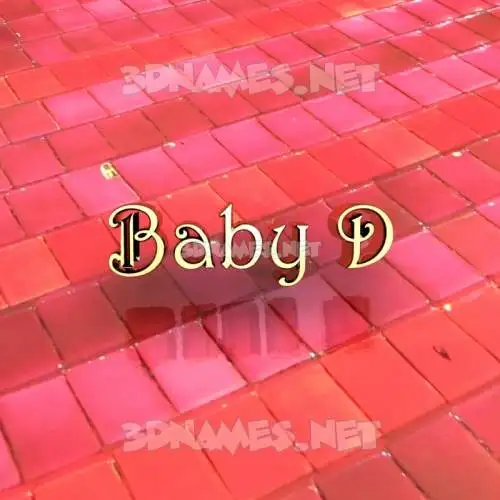 baby d in Red Tiles style - 3D name wallpaper baby d in Red Tiles style - 3D name wallpaper