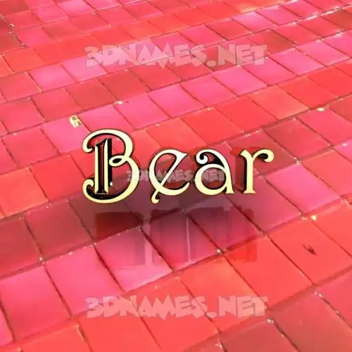 bear in Red Tiles style - 3D name wallpaper