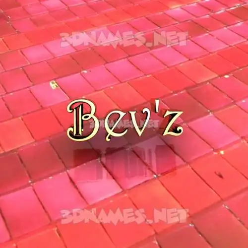 bev'z in Red Tiles style - 3D name wallpaper bev'z in Red Tiles style - 3D name wallpaper