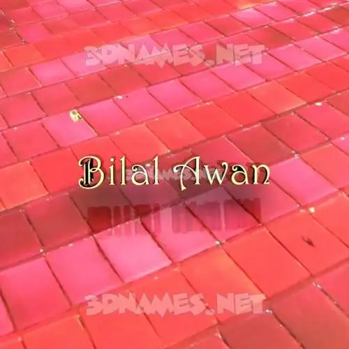 bilal awan in Red Tiles style - 3D name wallpaper bilal awan in Red Tiles style - 3D name wallpaper