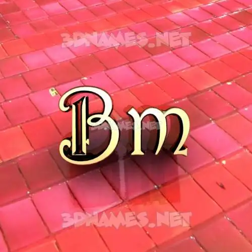 bm in Red Tiles style - 3D name wallpaper bm in Red Tiles style - 3D name wallpaper