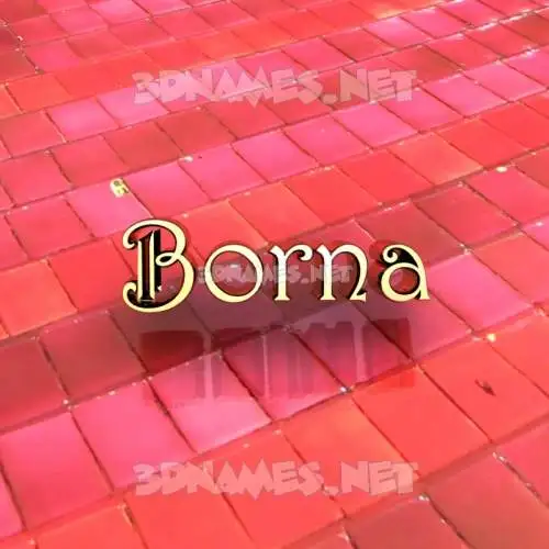 borna in Red Tiles style - 3D name wallpaper