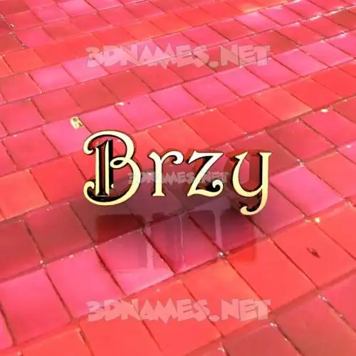 brzy in Red Tiles style - 3D name wallpaper