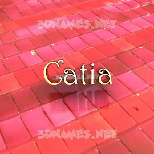 catia in Red Tiles style - 3D name wallpaper