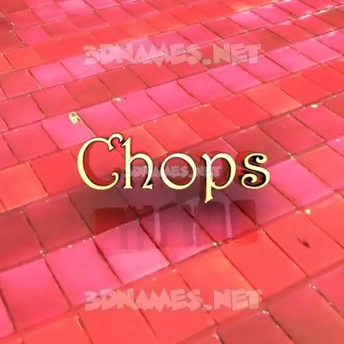 chops in Red Tiles style - 3D name wallpaper