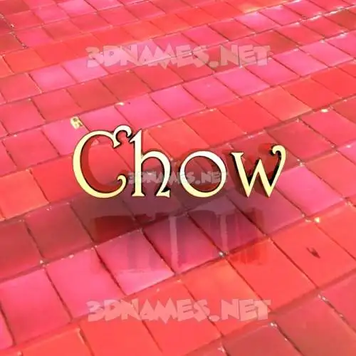 chow in Red Tiles style - 3D name wallpaper