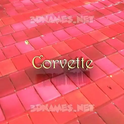 corvette in Red Tiles style - 3D name wallpaper
