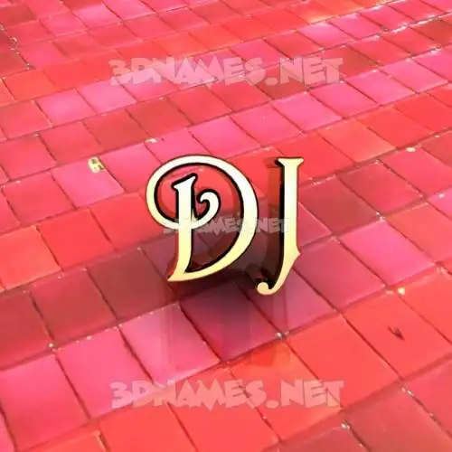 dj in Red Tiles style - 3D name wallpaper dj in Red Tiles style - 3D name wallpaper