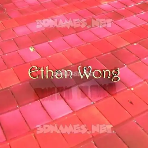 ethan wong in Red Tiles style - 3D name wallpaper