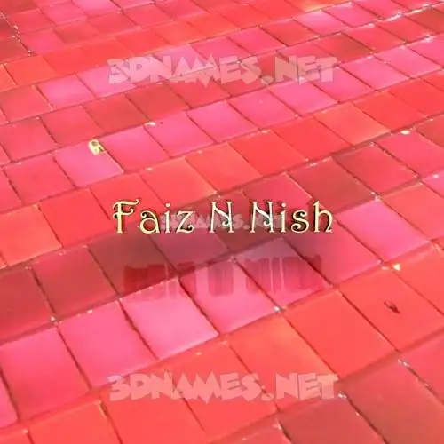 faiz n nish in Red Tiles style - 3D name wallpaper faiz n nish in Red Tiles style - 3D name wallpaper