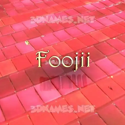 foojii in Red Tiles style - 3D name wallpaper