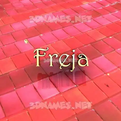 freja in Red Tiles style - 3D name wallpaper