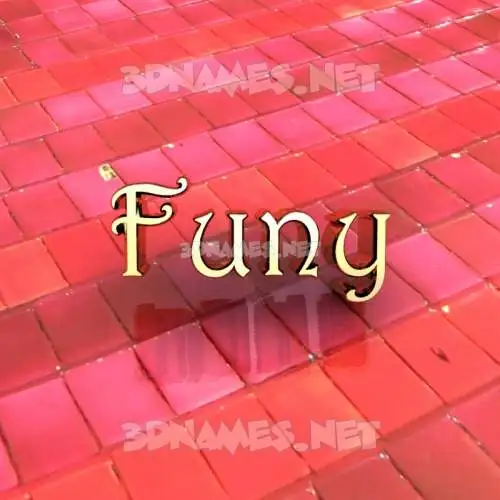 funy in Red Tiles style - 3D name wallpaper