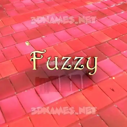 fuzzy in Red Tiles style - 3D name wallpaper