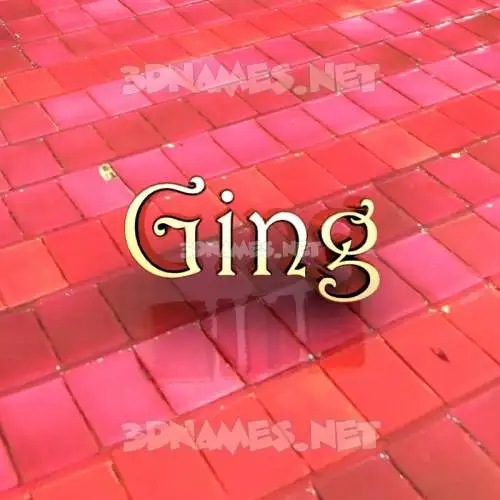 ging in Red Tiles style - 3D name wallpaper