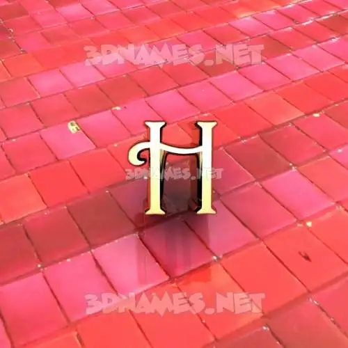 h in Red Tiles style - 3D name wallpaper