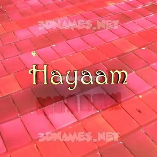 hayaam in Red Tiles style - 3D name wallpaper