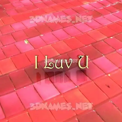 i luv u in Red Tiles style - 3D name wallpaper i luv u in Red Tiles style - 3D name wallpaper