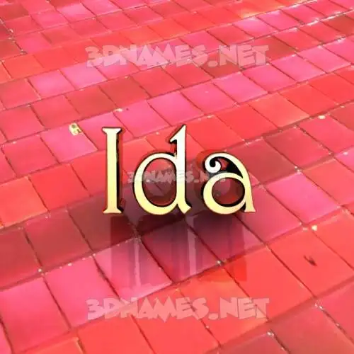ida in Red Tiles style - 3D name wallpaper