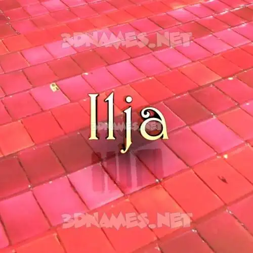 ilja in Red Tiles style - 3D name wallpaper