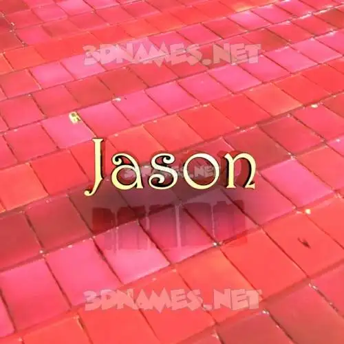jason in Red Tiles style - 3D name wallpaper